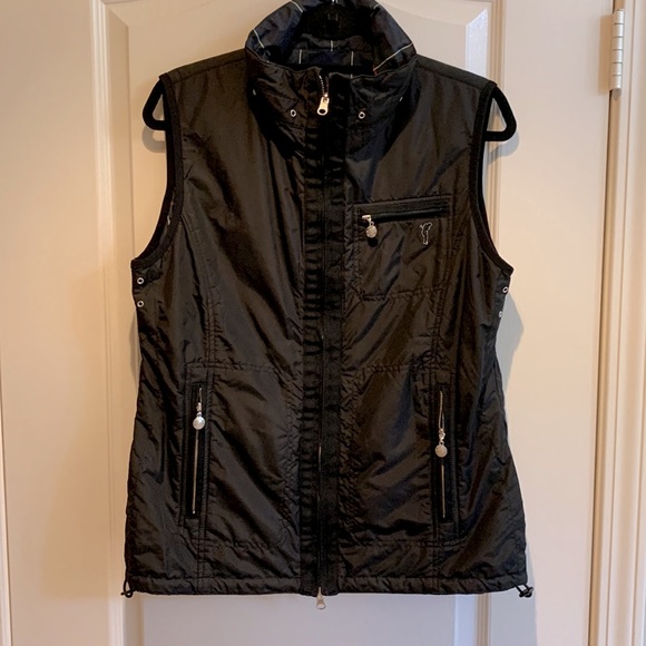 Golfino Reversible Vest--Green/Navy Tartan Plaid/Black Size 12 Never Worn - Picture 3 of 14